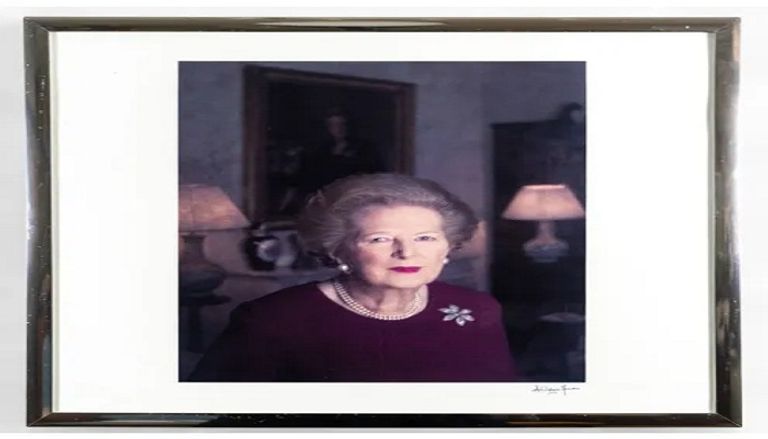 بورتريه تاتشر الذي التقط لها قبل وفاتها رئيسة الوزراء البريطانية الراحلة مارغريت تاتشر