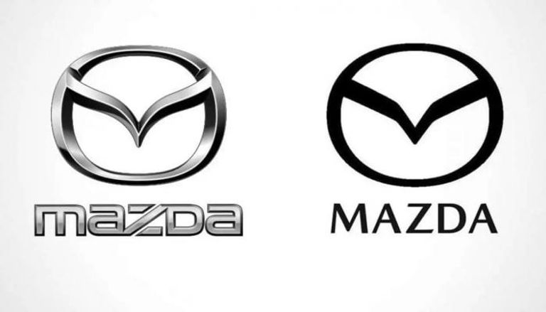 شعار مازدا الجديد باللون الأسود الداكن