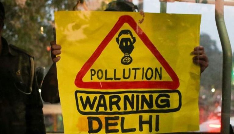 تظاهرة في العاصمة الهندية للمطالبة بمعالجة تلوث الهواء