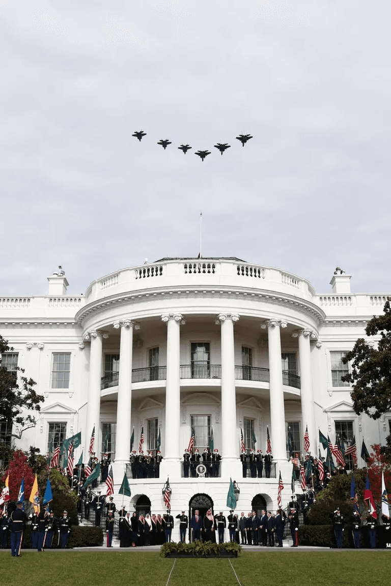 جانب من مراسم الاستقبال في البيت الأبيض
