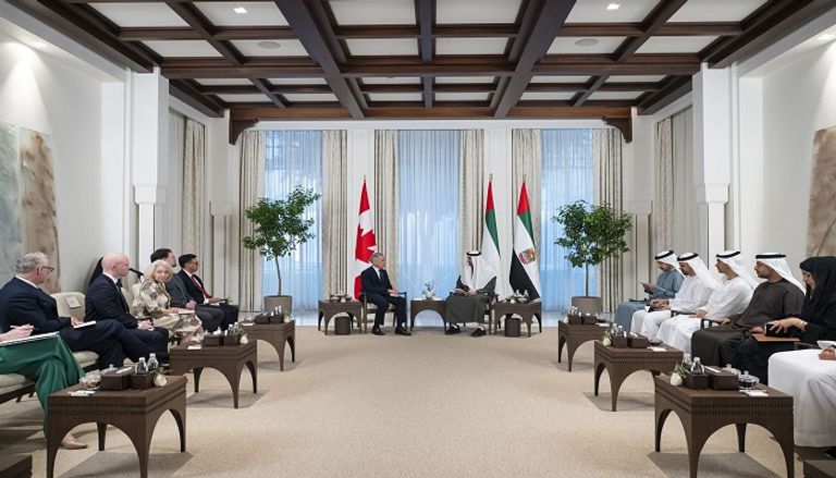 جانب من مراسم تبادل اتفاقية تشجيع الاستثمارات بين الإمارات وكندا