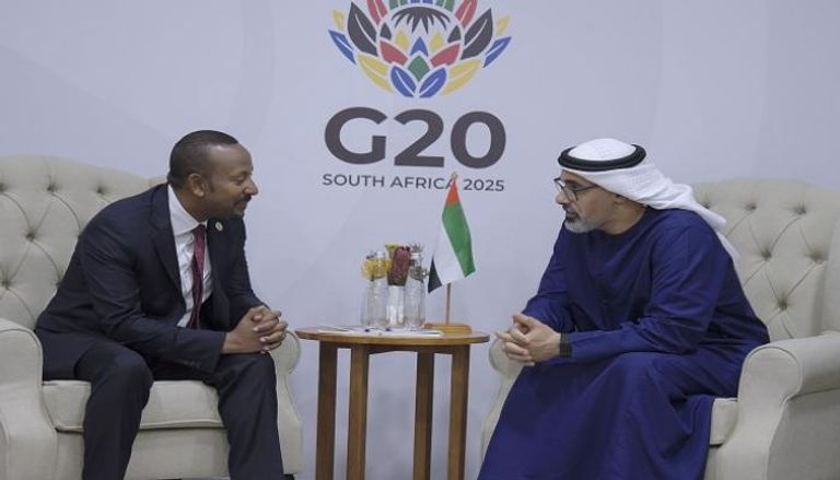 لقاء ولي عهد أبوظبي ورئيس وزراء إثيوبيا على هامش أعمال G20