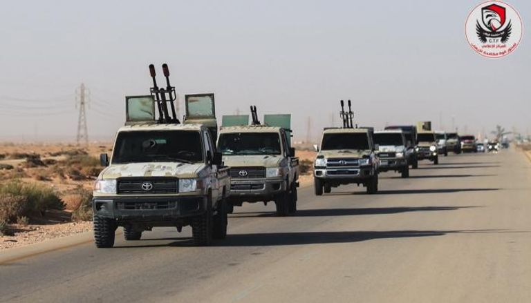 آليات عسكرية تتحرك شرق مصراتة - قوة مكافحة الإرهاب 