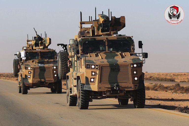 آليات عسكرية تتحرك شرق مصراتة - قوة مكافحة الإرهاب