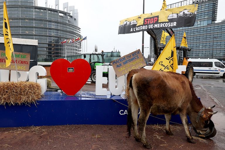 مزارعون يحتجون في باريس على اتفاق الاتحاد الأوروبي مع ميركوسور