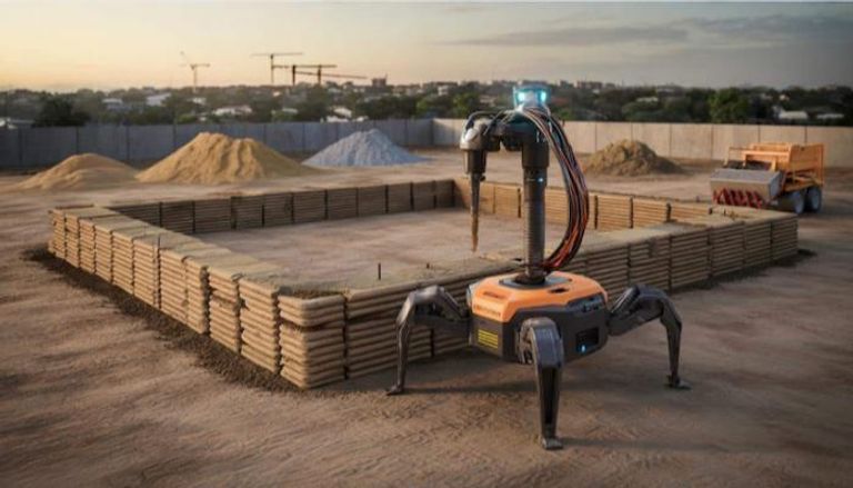 نموذج لروبوت يقوم بأعمال إنشائية