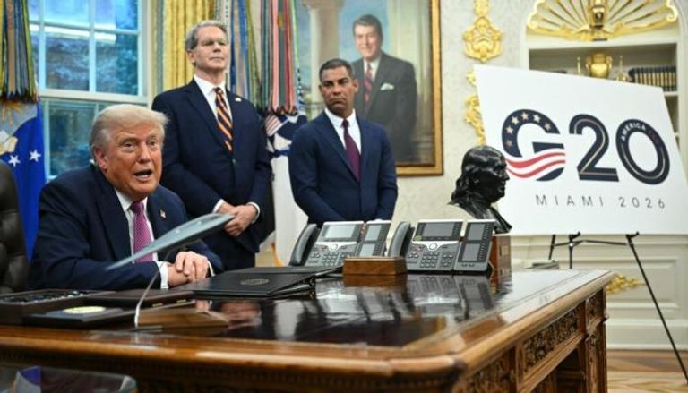 الرئيس الأمريكي خلال الإعلان عن استضافة قمة العشرين