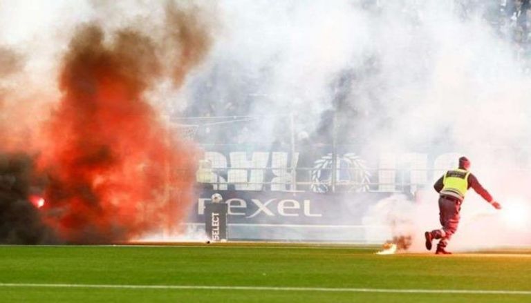 احتراق ملعب كرة قدم في السويد