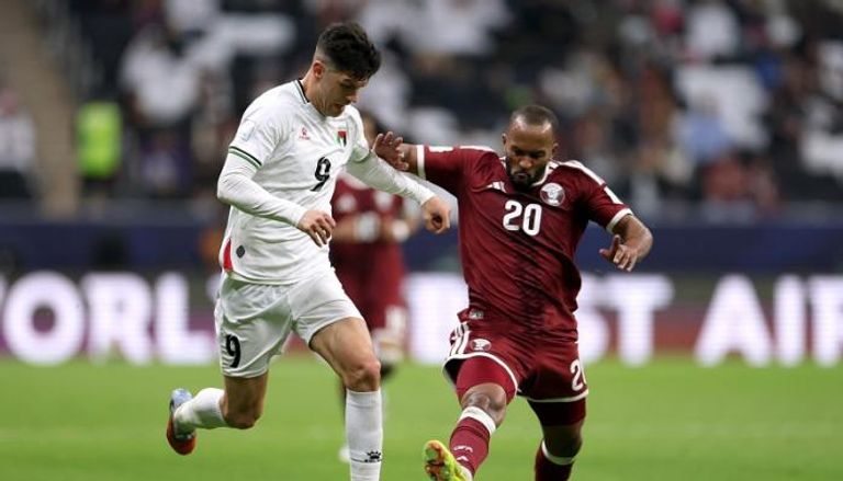 من مباراة قطر وفلسطين