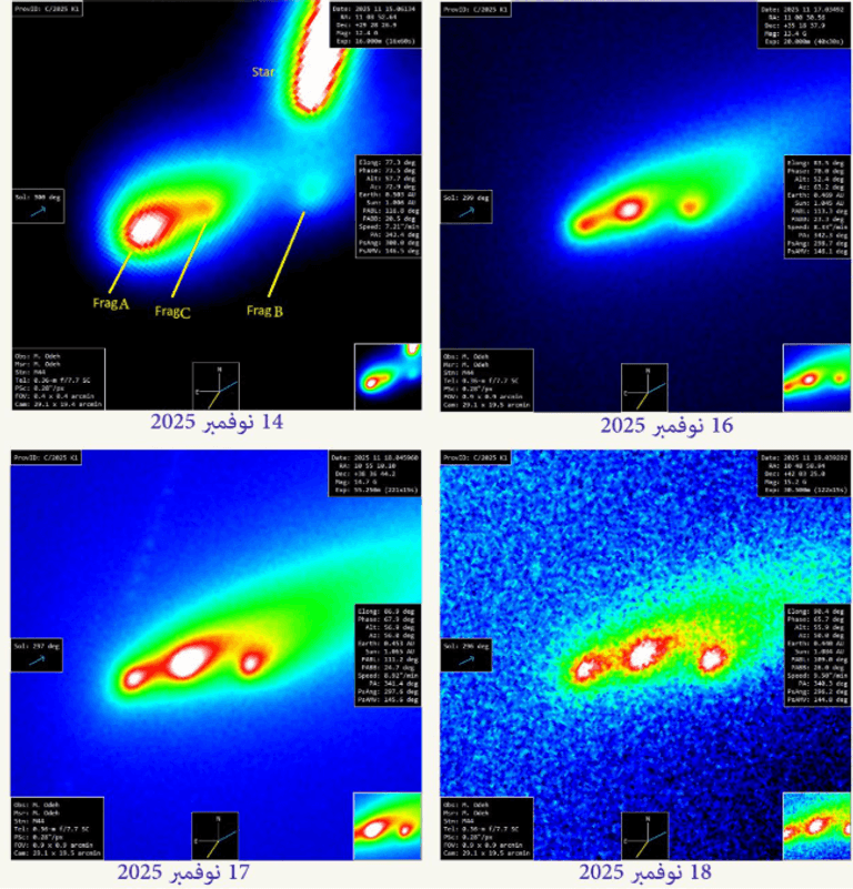 المذنب "C/2025 K1" انقسم إلى عدة أجزاء