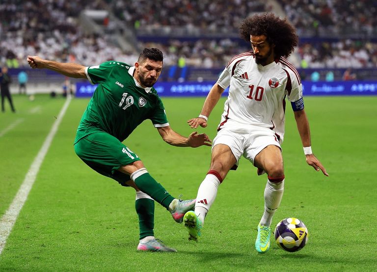 من مباراة فلسطين وسوريا