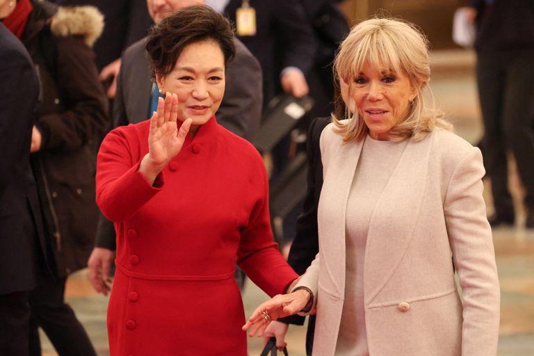 جانب من لقاء ماكرون وشي