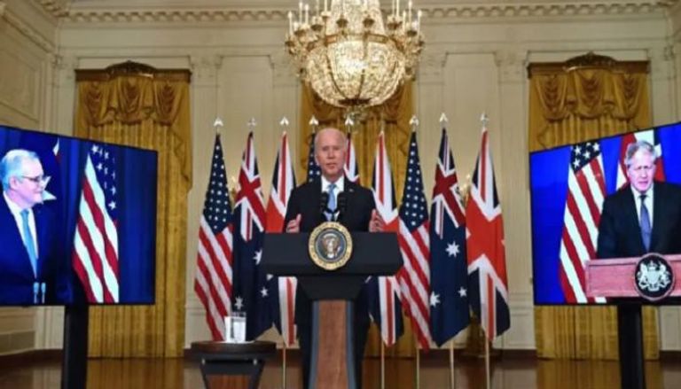 الرئيس الأمريكي السابق خلال الإعلان عن اتفاق أوكوس