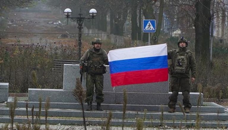 جنود روس في مدينة بوكروفسك شرق أوكرانيا