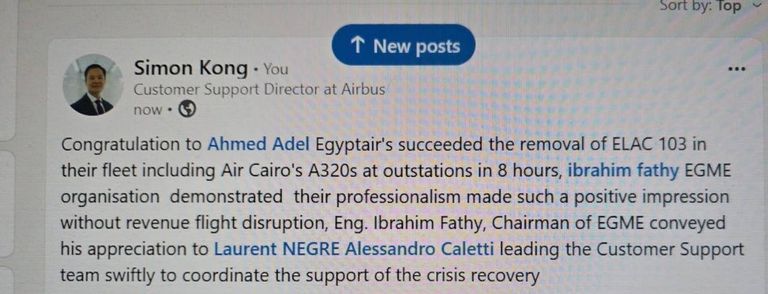 طائرة تابعة لشركة مصر للطيران - طراز A320