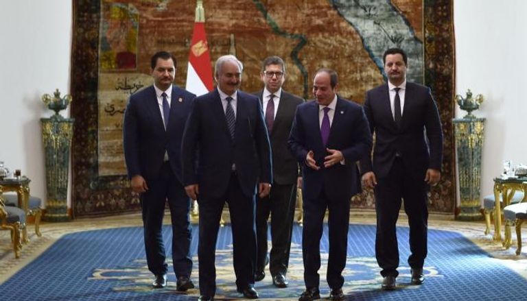 جانب من لقاء السيسي وحفتر