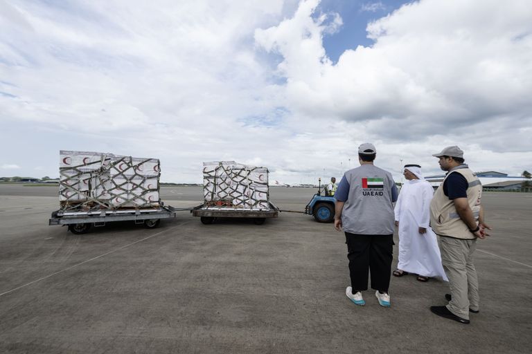 وصول طائرة المساعدات الإنسانية الثامنة إلى سريلانكا وصول طائرة المساعدات الإنسانية الثامنة إلى سريلانكا