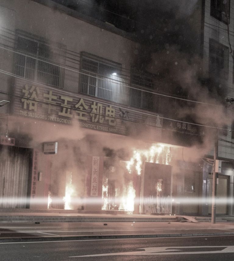 حريق مبنى سكني في الصين حريق مبنى سكني في الصين