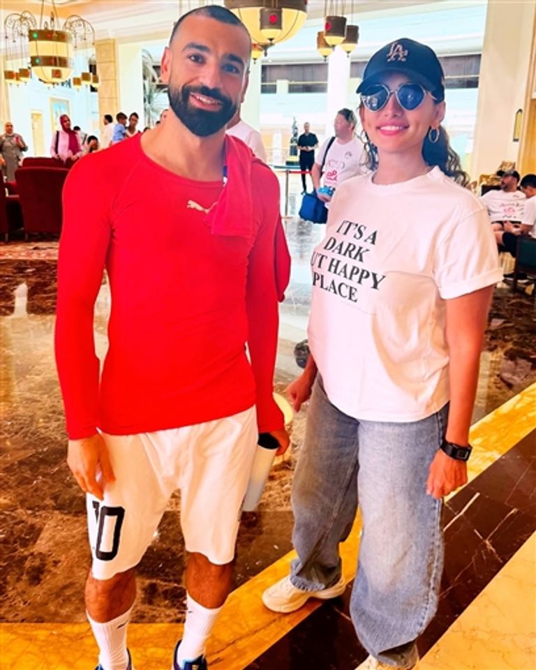 محمد رمضان وزينة مع محمد صلاح