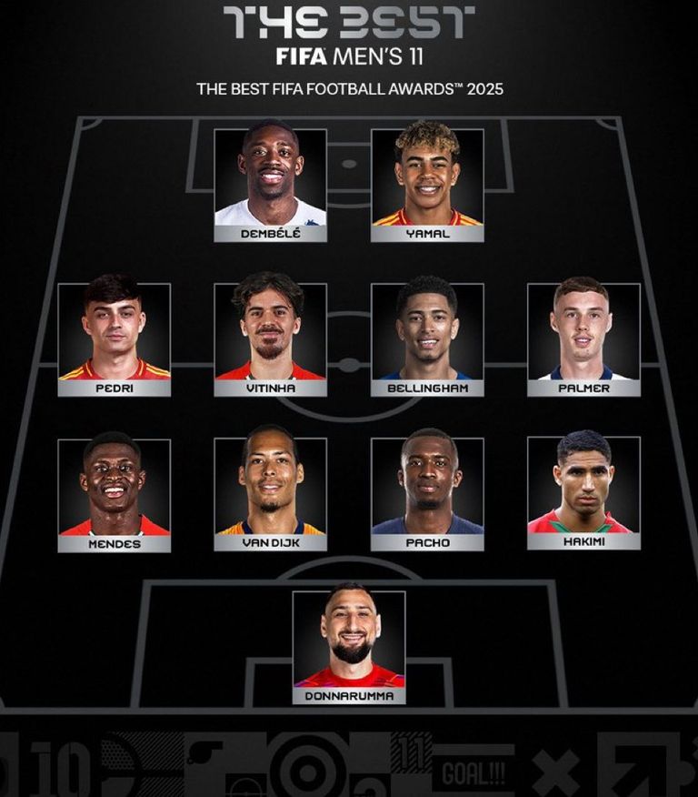 تشكيلة ذا بيست لأفضل لاعبي الموسم 2025 باريس سان جيرمان