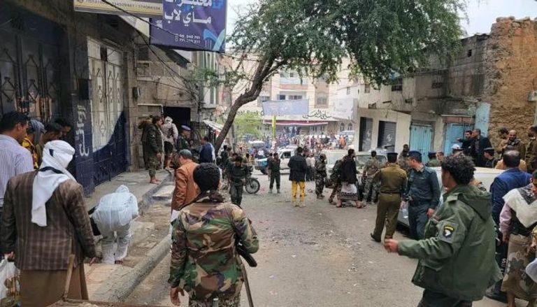 موقع الانفجار في تعز