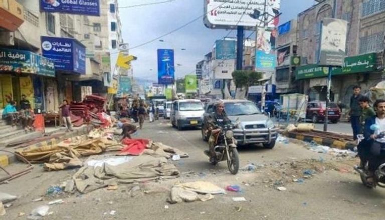 جانب من فض اعتصام تعز