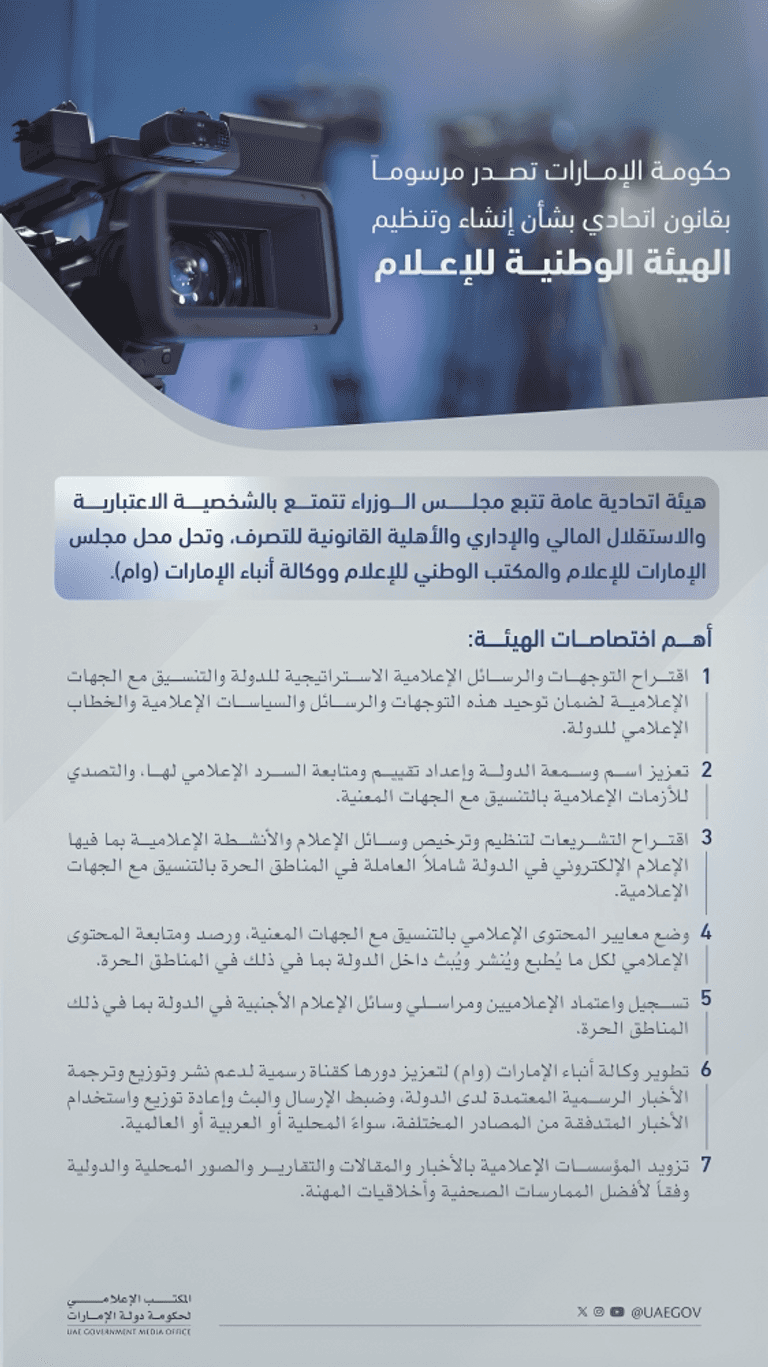 هيئة اتحادية عامة علم دولة الإمارات - أرشيفية