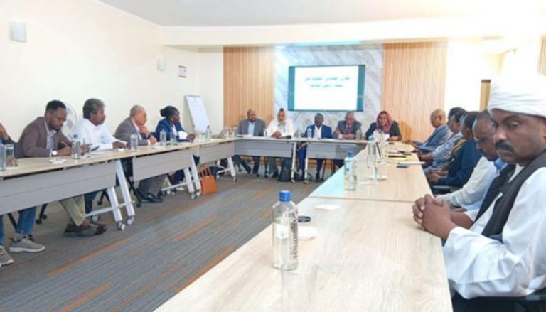 جانب من اجتماع القوى المدنية السودانية الموقعة على «إعلان المبادئ»