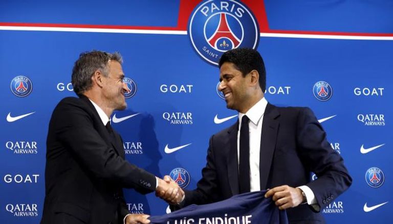 ناصر الخليفي رئيس باريس سان جيرمان ولويس إنريكي