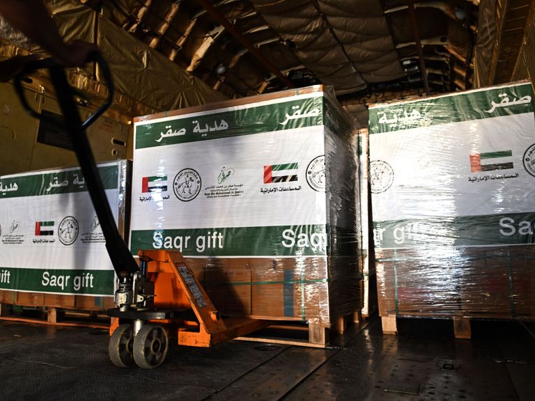 مساعدات إماراتية إلى غزة