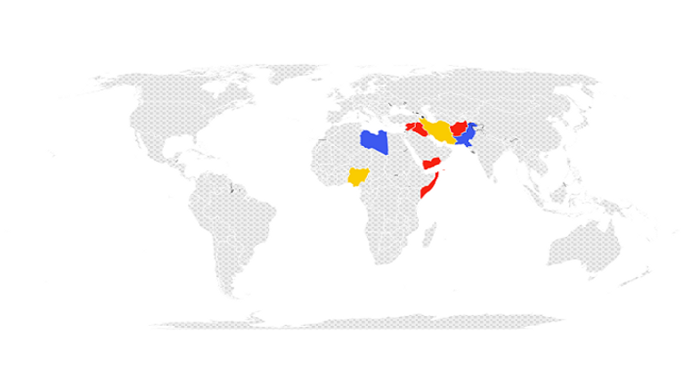 خريطة الغارات خلال إدارات ترامب وبايدن وأوباما -  مجلة 
