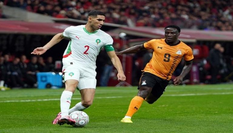 من مباراة المغرب وزامبيا