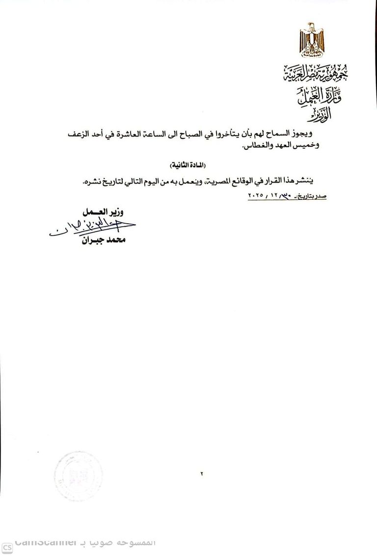 وزير العمل المصري محمد جبران