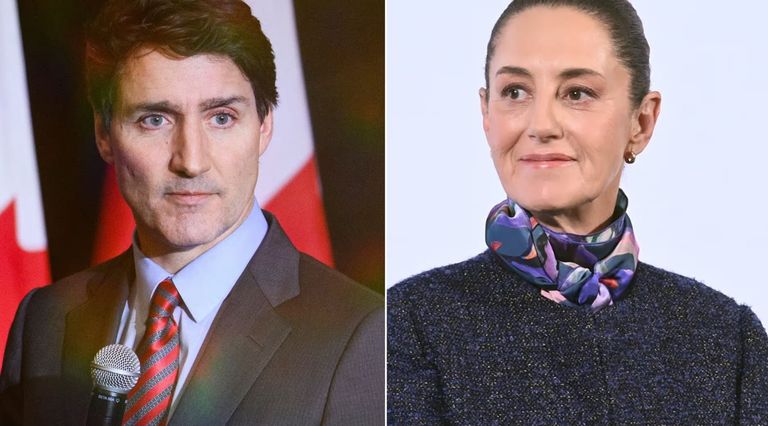 كلاوديا شينباوم وجاستن ترودو علما الصين وأمريكا