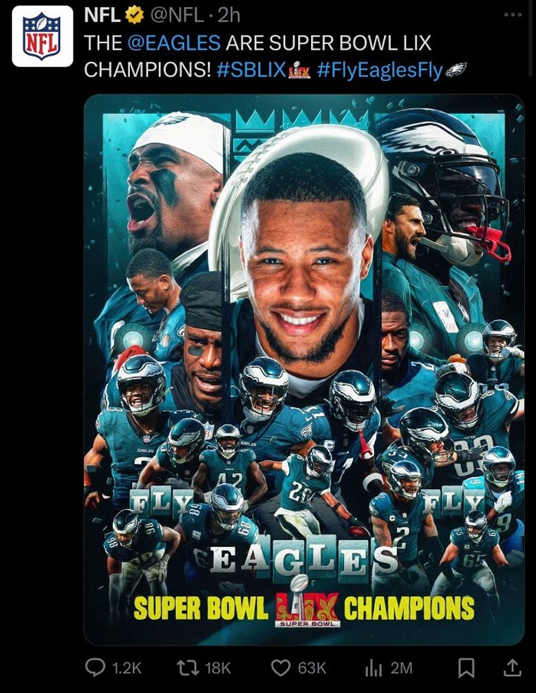 منشور سوبر بول ليونيل ميسي نجم إنتر ميامي الأمريكي