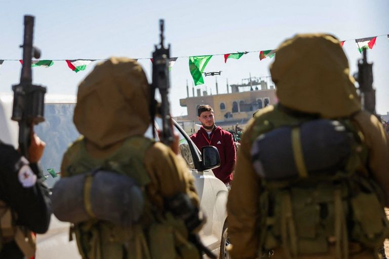 من موقع تسليم الرهائن في خان يونس