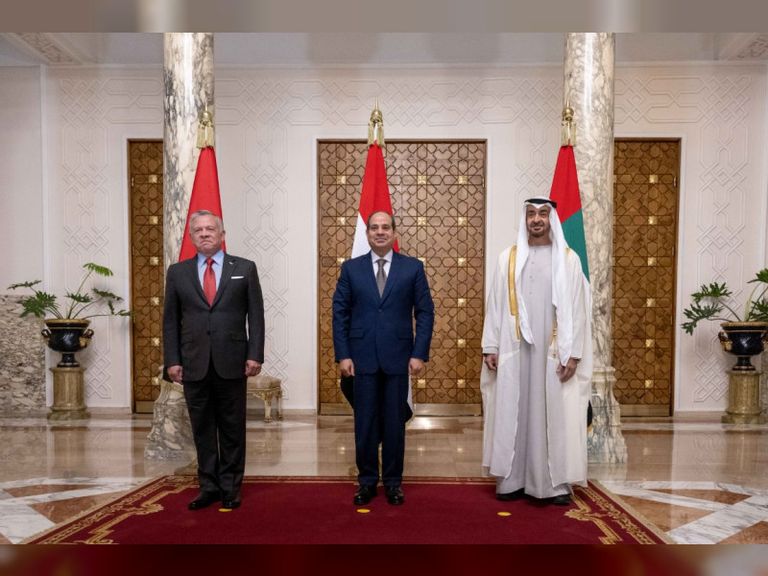 قادة مصر والأردن والإمارات في لقاء أخوي سابق