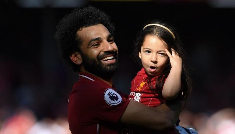 محمد صلاح وابنته مكة