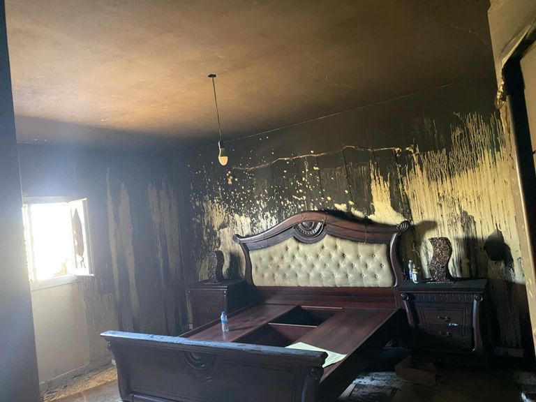 حريق في أحد منازل الأصابعة