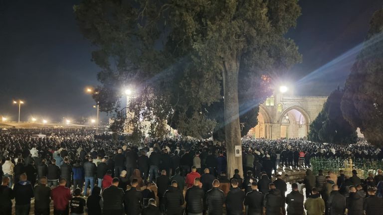صلاة التراويح في المسجد الأقصى