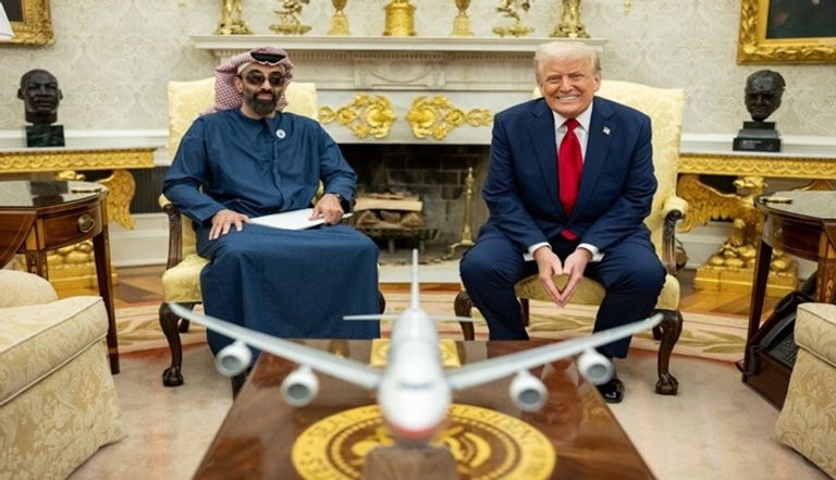 جانب من استقبال ترامب للشيخ طحنون بن زايد آل نهيان في البيت الأبيض