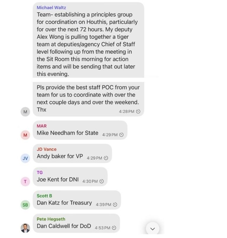 مستشار الأمن القومي والتز ونائب الرئيس فانس ووزير الدفاع بيت هيغسيث