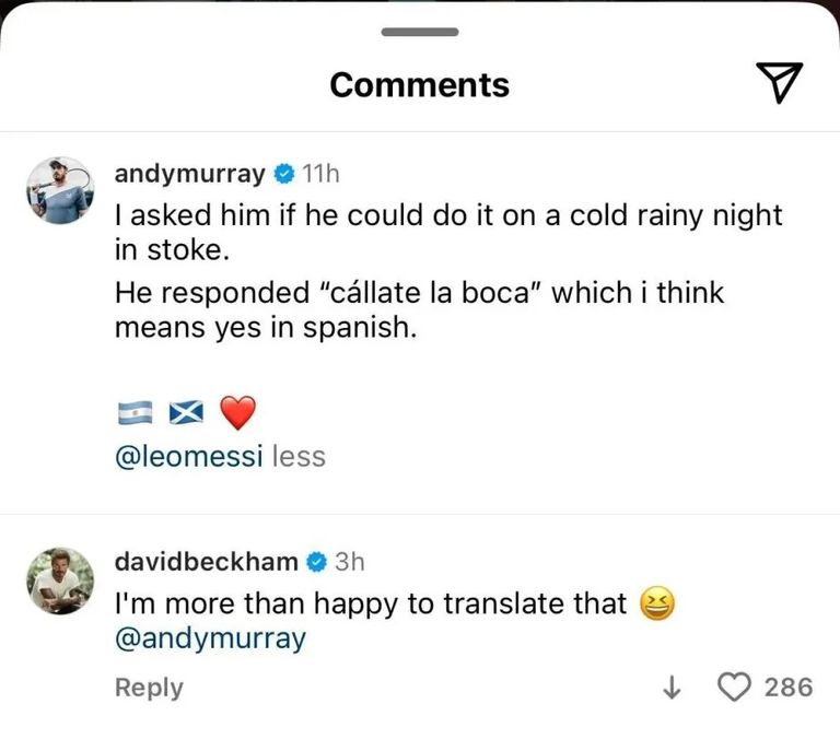 تعليق بيكهام أندري موراي وليونيل ميسي