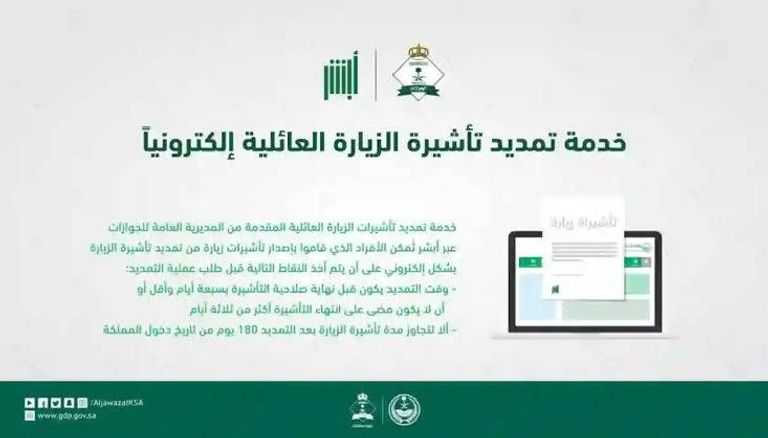 إجراءات تمديد تأشيرة الزيارة العائلية في السعودية عبر أبشر حقيقة إلغاء تأشيرة الزيارة العائلية في السعودية