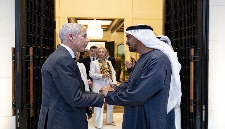جانب من لقاء الشيخ محمد بن زايد آل نهيان رئيس دولة الإمارات ووزير الطاقة الأمريكي كريس رايت