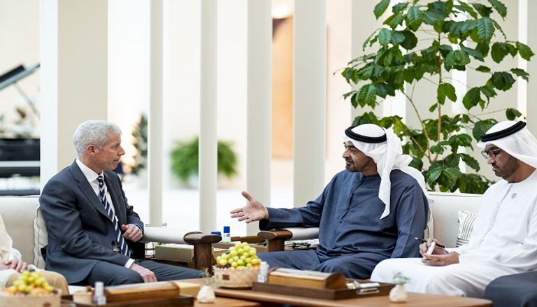 جانب من لقاء الشيخ محمد بن زايد آل نهيان رئيس دولة الإمارات ووزير الطاقة الأمريكي كريس رايت