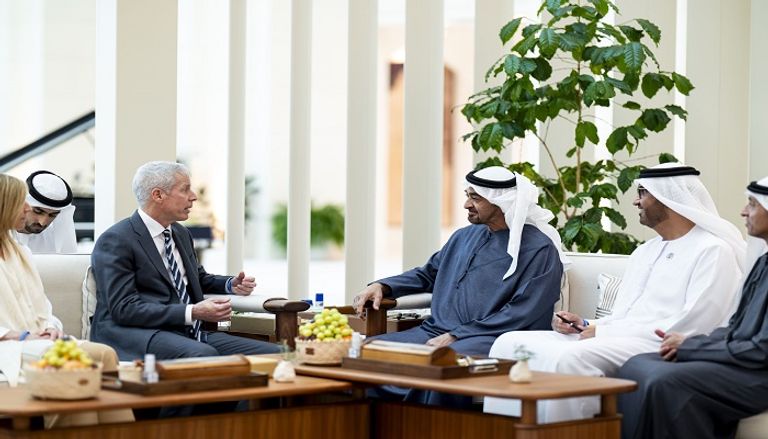 جانب من لقاء الشيخ محمد بن زايد آل نهيان رئيس دولة الإمارات ووزير الطاقة الأمريكي كريس رايت