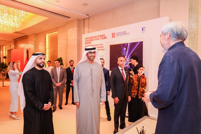 بحضور سلطان الجابر.. «أدنوك» تفتتح مكتبا في بكين لتعزيز شراكة الطاقة مع الصين جانب من افتتاح مكتب أدنوك في الصين