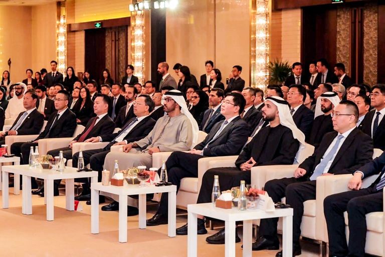 بحضور سلطان الجابر.. «أدنوك» تفتتح مكتبا في بكين لتعزيز شراكة الطاقة مع الصين جانب من افتتاح مكتب أدنوك في الصين