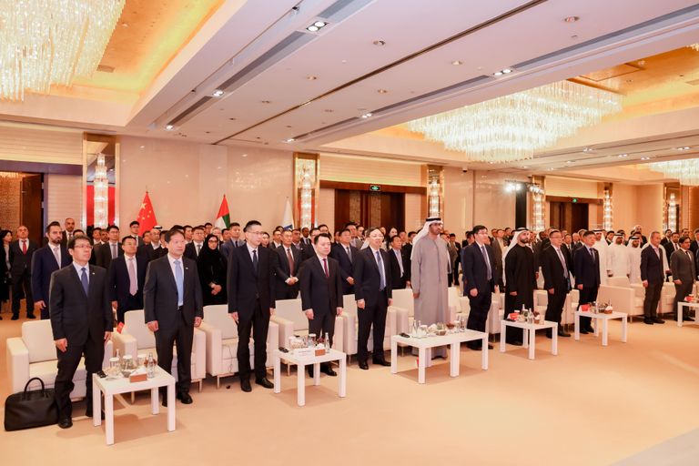 بحضور سلطان الجابر.. «أدنوك» تفتتح مكتبا في بكين لتعزيز شراكة الطاقة مع الصين جانب من افتتاح مكتب أدنوك في الصين